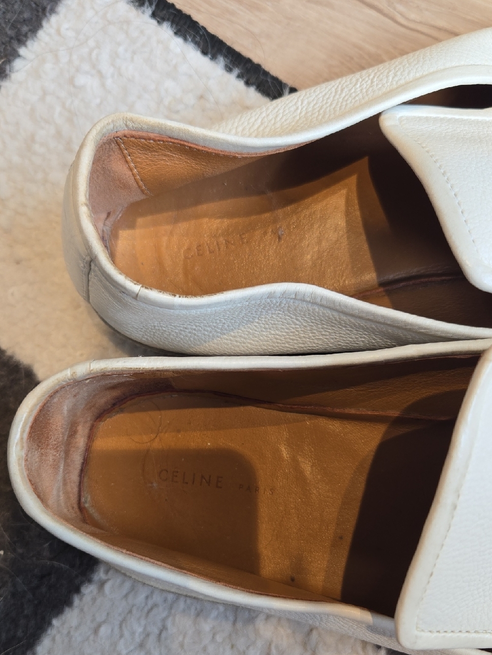 White Leather Slip-On Casual Shoes - Picture 3 of 6